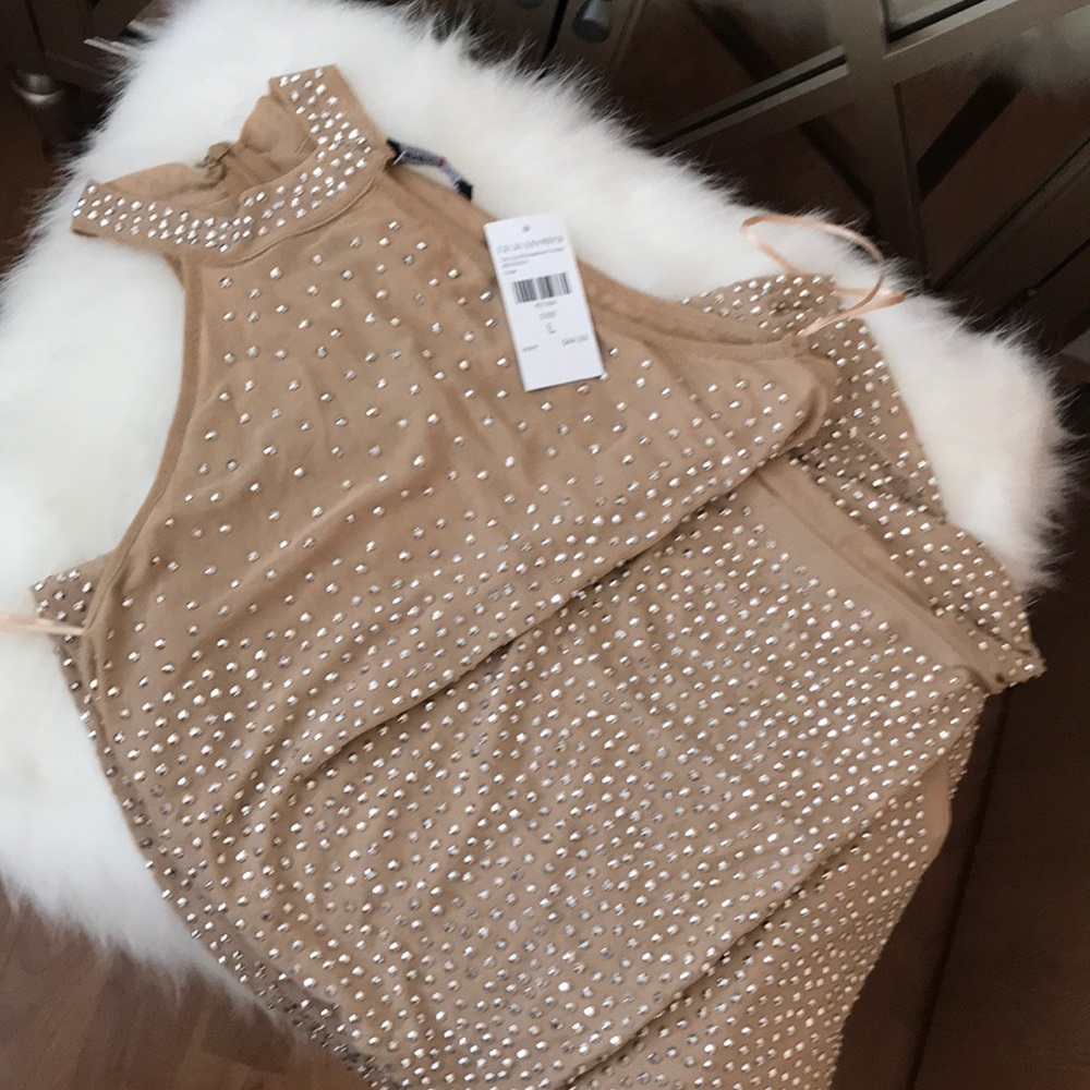 Nude rhinestone dress